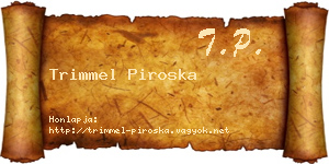 Trimmel Piroska névjegykártya